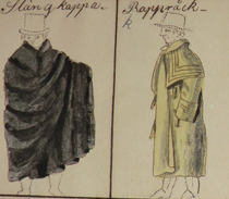 Klädesplagg ur Westells ritbok på Manillaskolan. Bild: Margareta Andersson