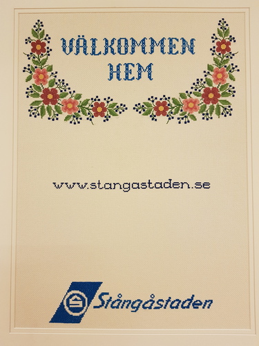 Korsstygnsbroderi från AB Stångåstaden Bild: Linköpings stadsarkiv
